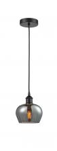  616-1P-BK-G93-LED - Fenton - 1 Light - 7 inch - Matte Black - Cord hung - Mini Pendant