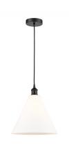 Innovations Lighting 616-1P-BK-GBC-121-LED - Berkshire - 1 Light - 12 inch - Matte Black - Cord hung - Mini Pendant