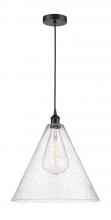  616-1P-BK-GBC-164 - Berkshire - 1 Light - 16 inch - Matte Black - Cord hung - Pendant