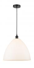  616-1P-BK-GBD-161 - Bristol - 1 Light - 16 inch - Matte Black - Cord hung - Pendant