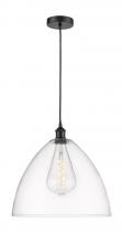  616-1P-BK-GBD-162 - Bristol - 1 Light - 16 inch - Matte Black - Cord hung - Pendant