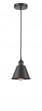  616-1P-BK-M8-LED - Smithfield - 1 Light - 7 inch - Matte Black - Cord hung - Mini Pendant