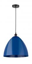  616-1P-BK-MBD-16-BL - Plymouth - 1 Light - 16 inch - Matte Black - Cord hung - Mini Pendant