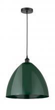  616-1P-BK-MBD-16-GR - Plymouth - 1 Light - 16 inch - Matte Black - Cord hung - Mini Pendant