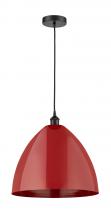  616-1P-BK-MBD-16-RD - Plymouth - 1 Light - 16 inch - Matte Black - Cord hung - Mini Pendant