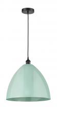  616-1P-BK-MBD-16-SF - Plymouth - 1 Light - 16 inch - Matte Black - Cord hung - Mini Pendant