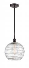 Innovations Lighting 616-1P-OB-G1213-10-LED - Athens Deco Swirl - 1 Light - 10 inch - Oil Rubbed Bronze - Cord hung - Mini Pendant