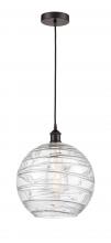  616-1P-OB-G1213-12 - Athens Deco Swirl - 1 Light - 12 inch - Oil Rubbed Bronze - Cord hung - Mini Pendant