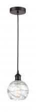 Innovations Lighting 616-1P-OB-G1213-6-LED - Athens Deco Swirl - 1 Light - 6 inch - Oil Rubbed Bronze - Cord hung - Mini Pendant