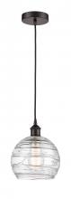 Innovations Lighting 616-1P-OB-G1213-8-LED - Athens Deco Swirl - 1 Light - 8 inch - Oil Rubbed Bronze - Cord hung - Mini Pendant