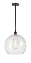  616-1P-OB-G124-14 - Athens - 1 Light - 14 inch - Oil Rubbed Bronze - Cord hung - Pendant