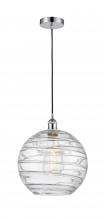  616-1P-PC-G1213-12 - Athens Deco Swirl - 1 Light - 12 inch - Polished Chrome - Cord hung - Mini Pendant