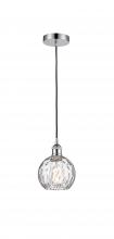  616-1P-PC-G1215-6-LED - Athens Water Glass - 1 Light - 6 inch - Polished Chrome - Cord hung - Mini Pendant