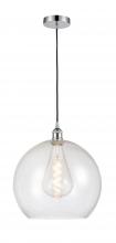  616-1P-PC-G124-14 - Athens - 1 Light - 14 inch - Polished Chrome - Cord hung - Pendant