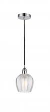  616-1P-PC-G462-6-LED - Norfolk - 1 Light - 6 inch - Polished Chrome - Cord hung - Mini Pendant