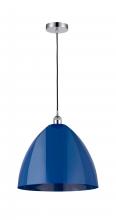  616-1P-PC-MBD-16-BL - Plymouth - 1 Light - 16 inch - Polished Chrome - Cord hung - Mini Pendant