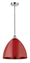  616-1P-PC-MBD-16-RD - Plymouth - 1 Light - 16 inch - Polished Chrome - Cord hung - Mini Pendant