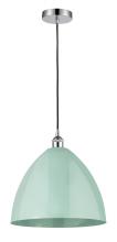  616-1P-PC-MBD-16-SF - Plymouth - 1 Light - 16 inch - Polished Chrome - Cord hung - Mini Pendant