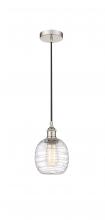  616-1P-PN-G1013-LED - Belfast - 1 Light - 6 inch - Polished Nickel - Cord hung - Mini Pendant