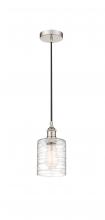  616-1P-PN-G1113 - Cobbleskill - 1 Light - 5 inch - Polished Nickel - Cord hung - Mini Pendant