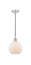  616-1P-PN-G121-8-LED - Athens - 1 Light - 8 inch - Polished Nickel - Cord hung - Mini Pendant