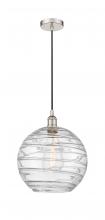  616-1P-PN-G1213-12 - Athens Deco Swirl - 1 Light - 12 inch - Polished Nickel - Cord hung - Mini Pendant