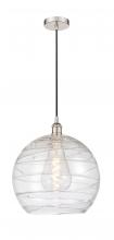  616-1P-PN-G1213-14 - Athens Deco Swirl - 1 Light - 14 inch - Polished Nickel - Cord hung - Pendant