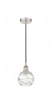  616-1P-PN-G1213-6-LED - Athens Deco Swirl - 1 Light - 6 inch - Polished Nickel - Cord hung - Mini Pendant