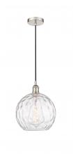  616-1P-PN-G1215-10-LED - Athens Water Glass - 1 Light - 10 inch - Polished Nickel - Cord hung - Mini Pendant