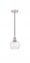  616-1P-PN-G124-6 - Athens - 1 Light - 6 inch - Polished Nickel - Cord hung - Mini Pendant