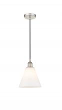  616-1P-PN-GBC-81-LED - Berkshire - 1 Light - 8 inch - Polished Nickel - Cord hung - Mini Pendant