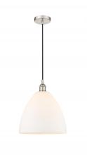  616-1P-PN-GBD-121-LED - Bristol - 1 Light - 12 inch - Polished Nickel - Cord hung - Mini Pendant