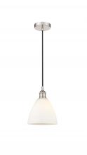  616-1P-PN-GBD-751-LED - Bristol - 1 Light - 8 inch - Polished Nickel - Cord hung - Mini Pendant