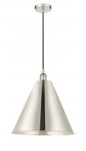  616-1P-PN-MBC-16-PN - Berkshire - 1 Light - 16 inch - Polished Nickel - Cord hung - Mini Pendant