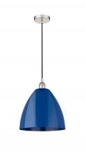  616-1P-PN-MBD-12-BL-LED - Plymouth - 1 Light - 12 inch - Polished Nickel - Cord hung - Mini Pendant