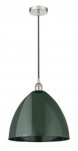  616-1P-PN-MBD-16-GR - Plymouth - 1 Light - 16 inch - Polished Nickel - Cord hung - Mini Pendant