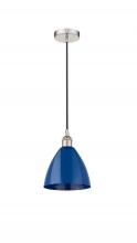  616-1P-PN-MBD-75-BL-LED - Plymouth - 1 Light - 8 inch - Polished Nickel - Cord hung - Mini Pendant