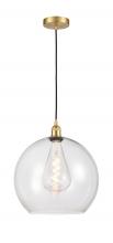  616-1P-SG-G122-14 - Athens - 1 Light - 14 inch - Satin Gold - Cord hung - Pendant