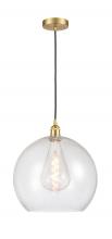  616-1P-SG-G124-14 - Athens - 1 Light - 14 inch - Satin Gold - Cord hung - Pendant