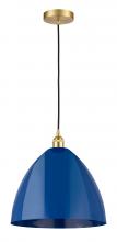  616-1P-SG-MBD-16-BL - Plymouth - 1 Light - 16 inch - Satin Gold - Cord hung - Mini Pendant