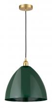  616-1P-SG-MBD-16-GR - Plymouth - 1 Light - 16 inch - Satin Gold - Cord hung - Mini Pendant