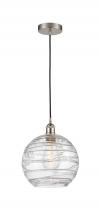  616-1P-SN-G1213-10 - Athens Deco Swirl - 1 Light - 10 inch - Brushed Satin Nickel - Cord hung - Mini Pendant