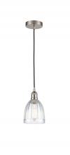  616-1P-SN-G442 - Brookfield - 1 Light - 6 inch - Brushed Satin Nickel - Cord hung - Mini Pendant