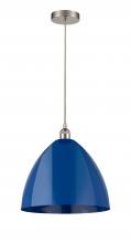  616-1P-SN-MBD-16-BL - Plymouth - 1 Light - 16 inch - Brushed Satin Nickel - Cord hung - Mini Pendant