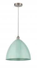  616-1P-SN-MBD-16-SF - Plymouth - 1 Light - 16 inch - Brushed Satin Nickel - Cord hung - Mini Pendant