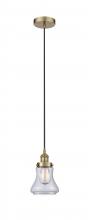  616-1PH-AB-G192 - Bellmont - 1 Light - 6 inch - Antique Brass - Cord hung - Mini Pendant