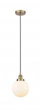  616-1PH-AB-G201-8 - Beacon - 1 Light - 8 inch - Antique Brass - Cord hung - Mini Pendant