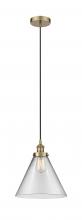  616-1PH-AB-G42-L - Cone - 1 Light - 12 inch - Antique Brass - Cord hung - Mini Pendant