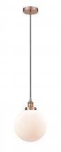  616-1PH-AC-G201-10 - Beacon - 1 Light - 10 inch - Antique Copper - Cord hung - Mini Pendant