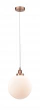  616-1PH-AC-G201-12 - Beacon - 1 Light - 12 inch - Antique Copper - Cord hung - Mini Pendant